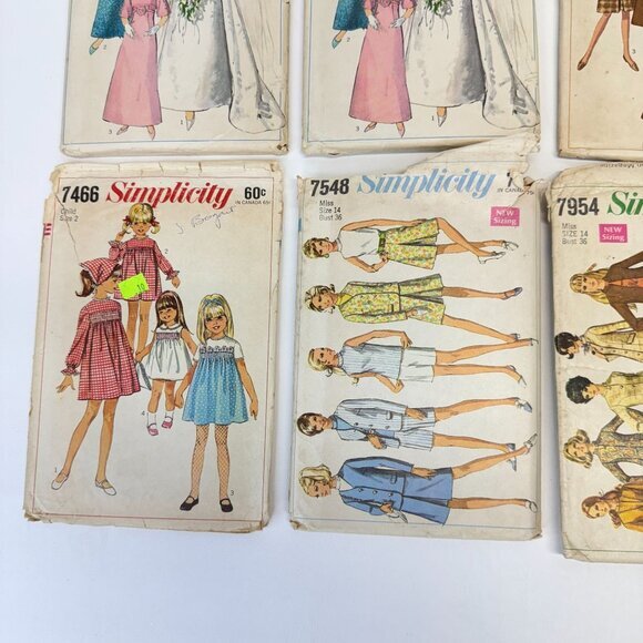 Simplicity Lot of 8 Vintage Sewing Patterns 6825 7313 7161 7954 6975 7466 7548 - Picture 5 of 6